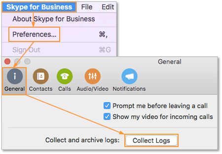 mac skype for business logs